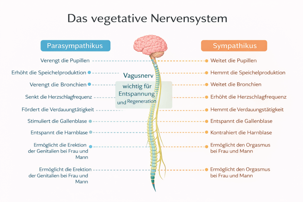 Veranschaulichung des vegetativen Nervensystems.